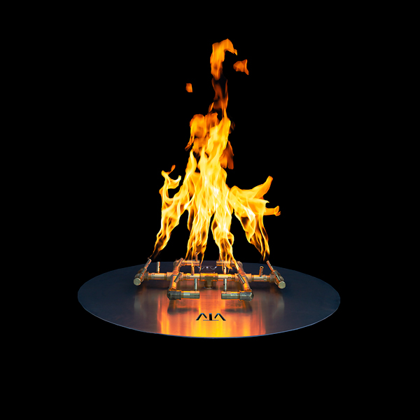 The round, match-lit CROSSFIRE burner system from Warming Trends